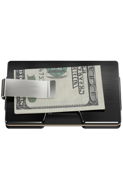 Cardx - Detroit - Next Generation Metal Wallet & Card Holder - Rfid, Removable Clip Unisex (BLACK) - 8