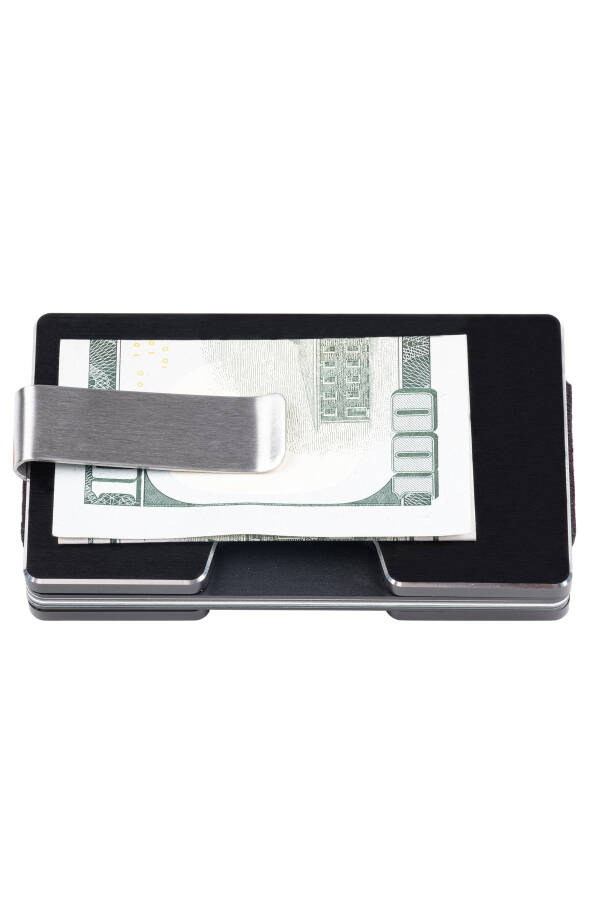 Cardx - Detroit - Next Generation Metal Wallet & Card Holder - Rfid, Removable Clip Unisex (BLACK) - 11