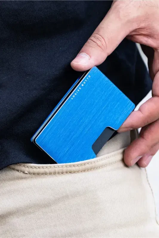 Cardx - Detroit - Yangi avlod alyuminiy hamyon va kart ushlagichi - Rfid, Olinadigan qisqich Unisex(MAVİY)-Moviy - 5