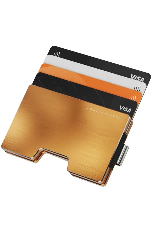 Cardx - Detroit - Yangi avlod metall hamyon va kartdon - Rfid, olinadigan qisqich Unisex(GOLD)-Gold - 6