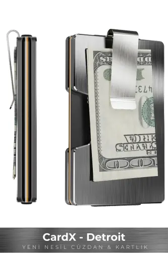 Cardx - Detroit - Yangi avlod minimalist hamyon va kartvizitница - Rfid, olinadigan qisqich Unisex(GRİ)-Kulrang 