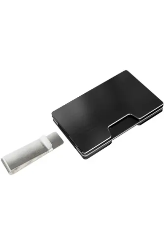 Cardx - Detroit - Yeni Nesil Metal Cüzdan & Kartlık - Rfid, Çıkarılabilir Klips Unisex(SİYAH) - Siyah - 3