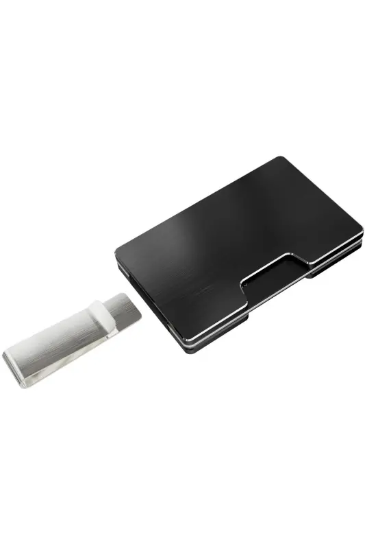 Cardx - Detroit - Yeni Nesil Metal Cüzdan & Kartlık - Rfid, Çıkarılabilir Klips Unisex(SİYAH) - Siyah - 3