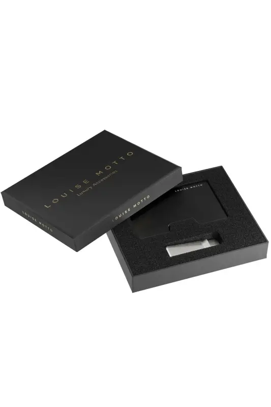 Cardx - Detroit - Yeni Nesil Metal Cüzdan & Kartlık - Rfid, Çıkarılabilir Klips Unisex(SİYAH) - Siyah - 4