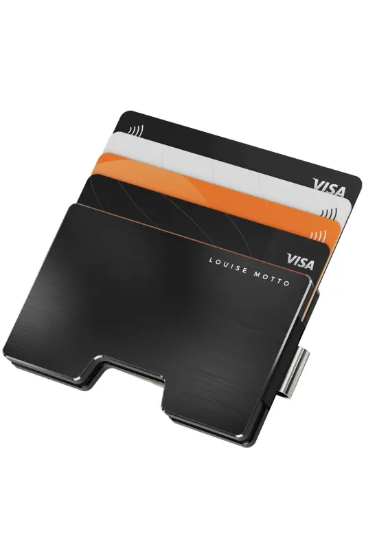 Cardx - Detroit - Yeni Nesil Metal Cüzdan & Kartlık - Rfid, Çıkarılabilir Klips Unisex(SİYAH) - Siyah - 6