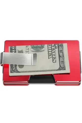 Cardx - Detroit - Yeni Nesil Minimalist Cüzdan & Kartlık - Rfid, Çıkarılabilir Klips Unisex(KIRMIZI)-Kırmızı - 8