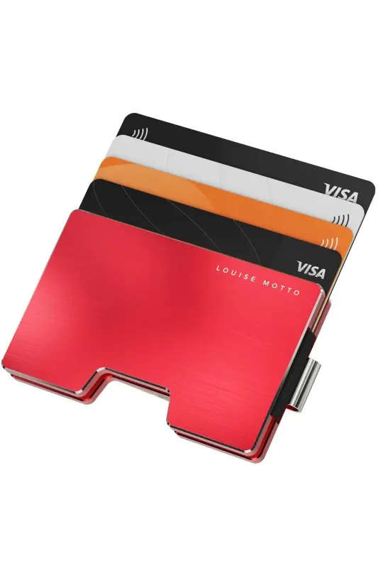 Cardx - Detroit - Yeni Nesil Minimalist Cüzdan & Kartlık - Rfid, Çıkarılabilir Klips Unisex(KIRMIZI) - Kırmızı - 6