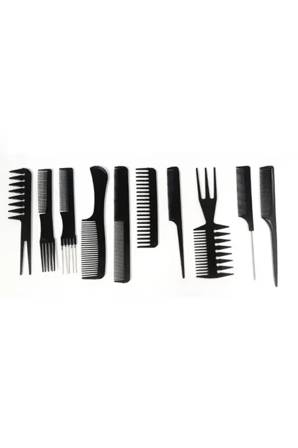Care 10 Pieces Professional Barber Comb Set with Bag - 1