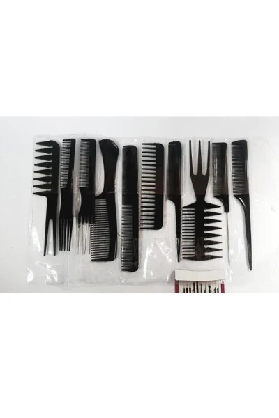 Care 10 Pieces Professional Barber Comb Set with Bag - 3