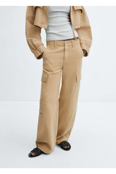 Cargo Denim Pants with Pockets - 1