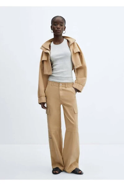 Cargo Denim Pants with Pockets - 2