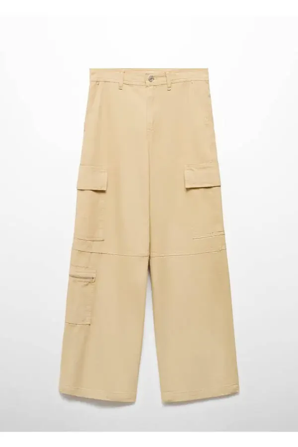 Cargo Denim Pants with Pockets - 3
