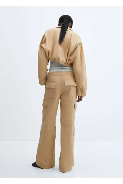 Cargo Denim Pants with Pockets - 4