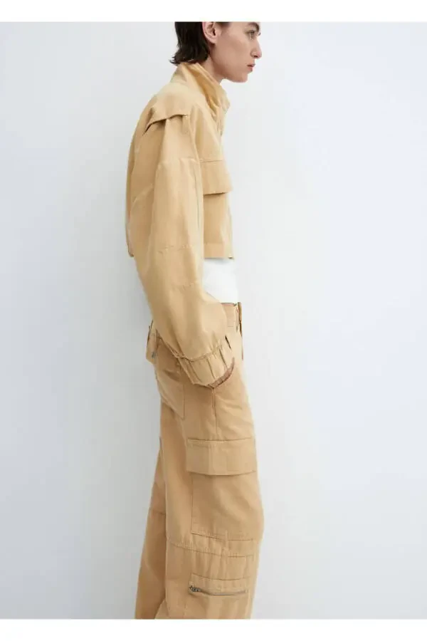 Cargo Denim Pants with Pockets - 5