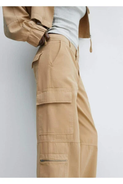 Cargo Denim Pants with Pockets - 6