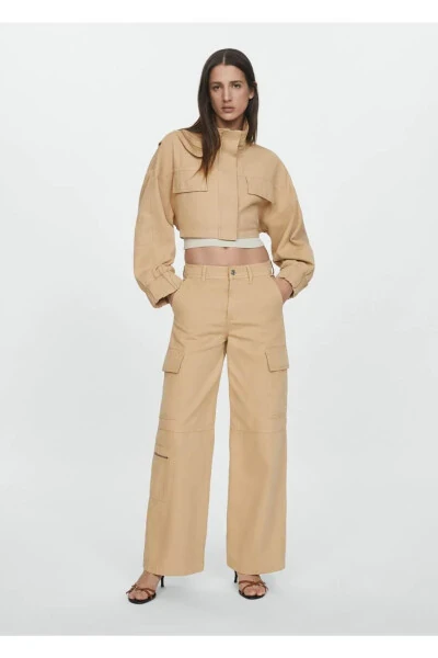 Cargo Denim Pants with Pockets - 8