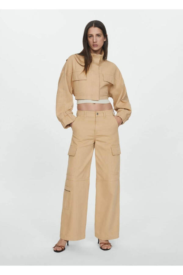 Cargo Denim Pants with Pockets - 8