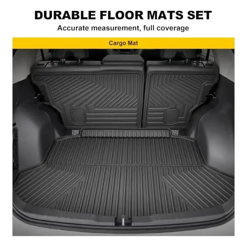 Cargo Liner & Backrest Mat for Honda CRV 2012-2016 | Custom Fit TPE Trunk Mat, Waterproof All Weather, Easy Clean for Family Use, Black - 5