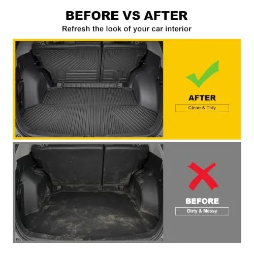 Cargo Liner & Backrest Mat for Honda CRV 2012-2016 | Custom Fit TPE Trunk Mat, Waterproof All Weather, Easy Clean for Family Use, Black - 6