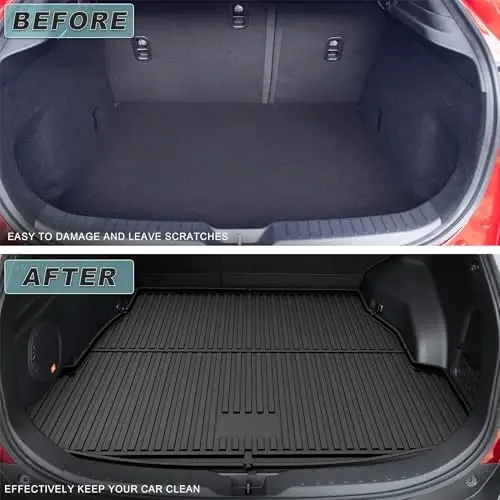 Cargo Liner Compatible with 2019-2024 2025 Toyota Rav4 Trunk Mat - TPE All Weather Back Seat Cover Protector 2025 Rav4 Trunk Liner+Backrest Mats（Includ Hybrid - 3