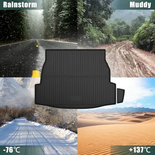 Cargo Liner Compatible with 2019-2024 2025 Toyota Rav4 Trunk Mat - TPE All Weather Back Seat Cover Protector 2025 Rav4 Trunk Liner+Backrest Mats（Includ Hybrid - 7