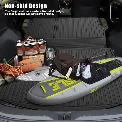 Cargo Liner Compatible with 2019-2024 2025 Toyota Rav4 Trunk Mat - TPE All Weather Back Seat Cover Protector 2025 Rav4 Trunk Liner+Backrest Mats（Includ Hybrid - 4