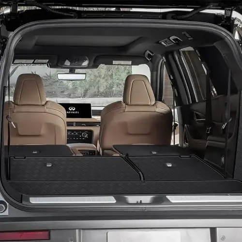 Cargo Liner for QX60 2022-2026, All Weather Leather Cargo Mat & Backrest Mat (with Rear Left and Right Side Panels) - 4
