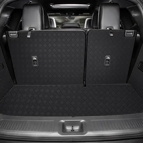 Cargo Liner for QX60 2022-2026, All Weather Leather Cargo Mat & Backrest Mat (with Rear Left and Right Side Panels) 