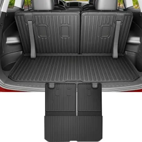 Cargo Mat & Backrest Mat Fit for Honda Pilot 2016-2025 2026 (No Elite) | All Weather Protection Cargo Liner with Backrest Mat Behind 3rd Row Back Seat Protector - 1