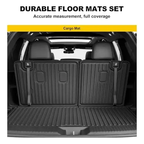 Cargo Mat & Backrest Mat Fit for Honda Pilot 2016-2025 2026 (No Elite) | All Weather Protection Cargo Liner with Backrest Mat Behind 3rd Row Back Seat Protector - 5