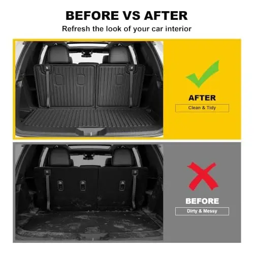 Cargo Mat & Backrest Mat Fit for Honda Pilot 2016-2025 2026 (No Elite) | All Weather Protection Cargo Liner with Backrest Mat Behind 3rd Row Back Seat Protector - 6