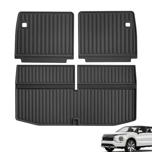 Cargo Mat for 2022-2025 Mitsubishi Outlander 7-Seat (Not Fit PHEV or Sport) | Custom Fit Full Coverage TPE All-Weather Cargo Liner for Outlander Accessories, Black - 1