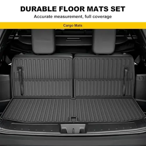 Cargo Mat for 2022-2025 Mitsubishi Outlander 7-Seat (Not Fit PHEV or Sport) | Custom Fit Full Coverage TPE All-Weather Cargo Liner for Outlander Accessories, Black - 3