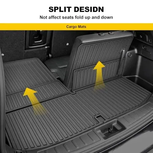 Cargo Mat for 2022-2025 Mitsubishi Outlander 7-Seat (Not Fit PHEV or Sport) | Custom Fit Full Coverage TPE All-Weather Cargo Liner for Outlander Accessories, Black - 4