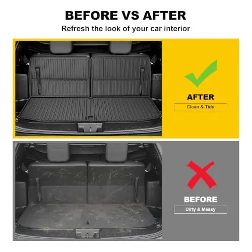 Cargo Mat for 2022-2025 Mitsubishi Outlander 7-Seat (Not Fit PHEV or Sport) | Custom Fit Full Coverage TPE All-Weather Cargo Liner for Outlander Accessories, Black - 6