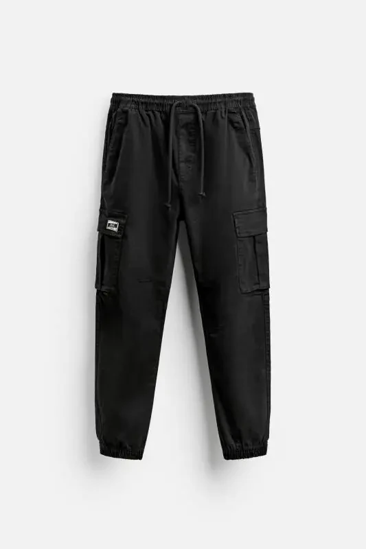 CARGO PANTS-Black - 6