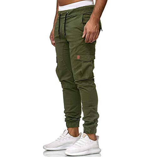 Cargo Pants for Men Baggy, Mens Fashion Joggers Sports Pants Casual Cotton Cargo Pants Gym Sweatpants Trousers Pocket - 10