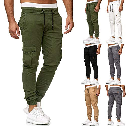 Cargo Pants for Men Baggy, Mens Fashion Joggers Sports Pants Casual Cotton Cargo Pants Gym Sweatpants Trousers Pocket - 13