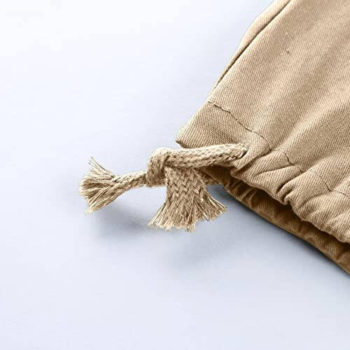 Cargo Pants for Men Multi Woven Pockets Foot Rope Solid Color Trousers Casual Hiking Joggers Fashion Pantalones - 3