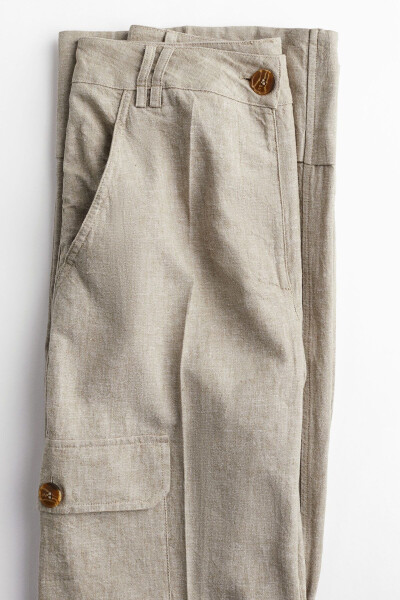 Cargo pants with linen blend - 5