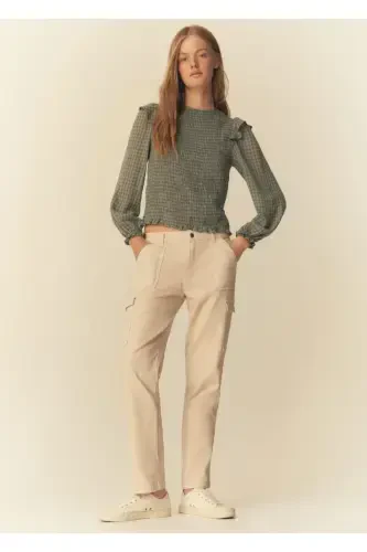 Cargo pocket jeans-Beige - 7