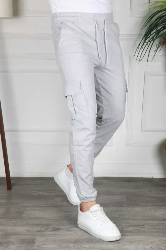 Cargo Pocket Sweatpants-gray - 1