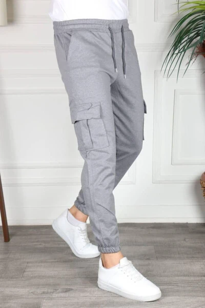 Cargo Pocket Unisex Elastic Leg Sweatpants - STRAW
