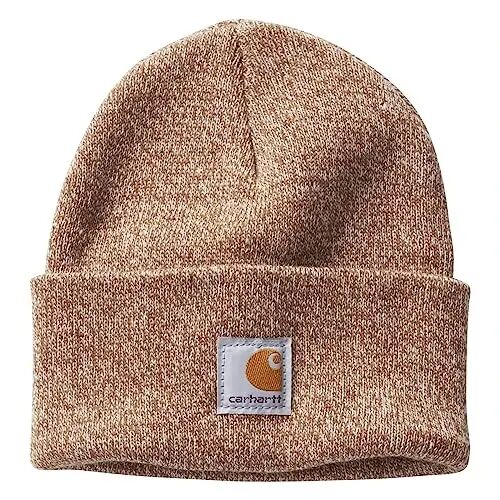 Carhartt Boys Beanie, Copper/Natural, One Size | Fold-Up Brim For Adjustable Coverage | Authentic Carhartt Logo Detail | Built Tough For Everyday Adventures - Carhartt
