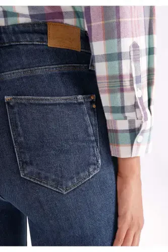 Carla Slim Fit Oddiy Bel To'g'ri Oyoqli Jinsi Ayollar Shimini - 6