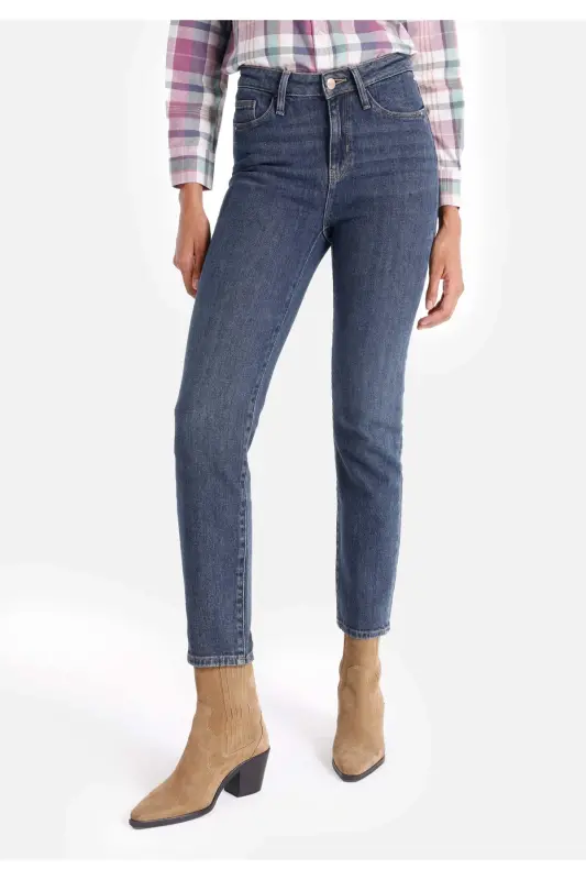 Carla Slim Fit Oddiy Bel To'g'ri Oyoqli Jinsi Ayollar Shimini - 4