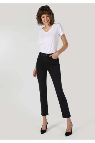 Carla Slim Fit Regular Waist Straight Leg Women's Pants - 3