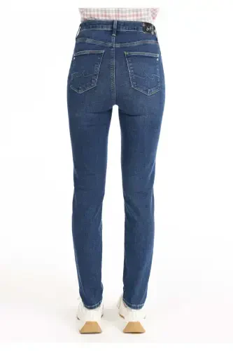 Carla Straight Leg Navy Blue Women's Trousers - COLIN’S (1)