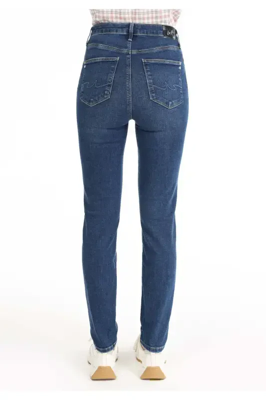 Carla Straight Leg Navy Blue Women's Trousers - 2