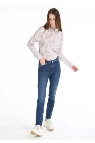 Carla Straight Leg Navy Blue Women's Trousers - 3